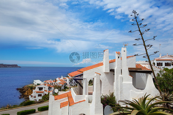 巴利阿里群岛海滩的Fornells旅行太阳场景村庄天空海洋支撑暴君海岸线海岸图片