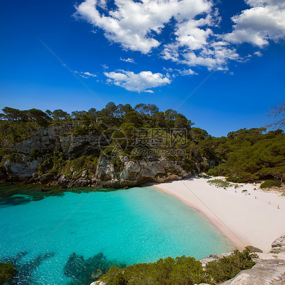 巴利阿里群岛Menorca的旅行海滩地标蓝色海洋岩石海岸石头海岸线悬崖图片