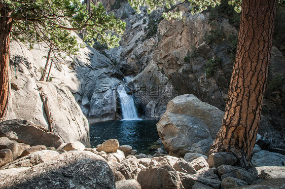 峡谷国王的瀑布全景图片