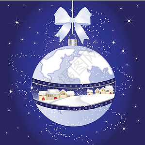 圣诞节国际圣诞雪人星星插图问候语友谊愿望房子喜悦地球图片