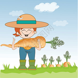 种植胡萝卜的园丁农民职业植物培育工作收成夹子艺术乐趣工具图片
