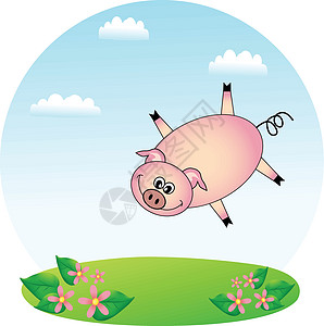 飞猪卡通片动物插图图片