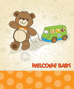 带有可爱泰迪熊的婴儿淋浴卡男生正方形生日玩具熊喜悦卡通片公告童年幸福纪念日图片
