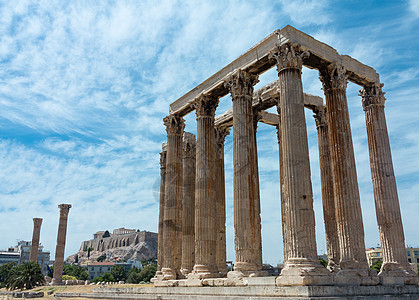 宙斯神庙藏有雅典的宙斯寺观光旅游建筑学建筑柱子历史城市古董废墟大理石背景