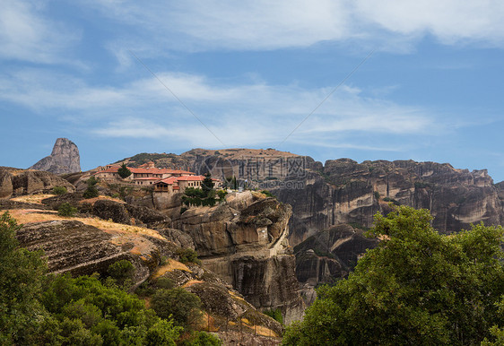 梅托拉瓦拉姆圣修道院建筑孤独教会岩石流星宗教地标风景悬崖建筑学图片