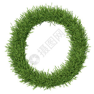 以草草制成的字母字母生态地球数字艺术草皮场地植物绿色植物生长白色图片