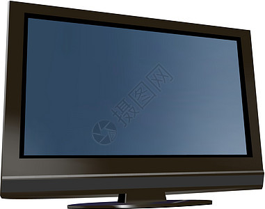 电视平板屏幕 lcd 等离子体现实矢量插图反射展示电子产品水晶蓝色监视器视频电脑黑色技术图片