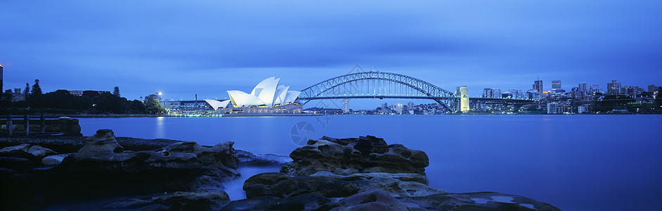 悉尼剧院悉尼港桥和歌剧院背景