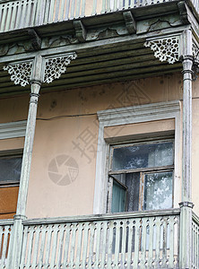 格鲁吉亚传统建筑房子建筑学木板民间城市历史农场街道窗户木头图片