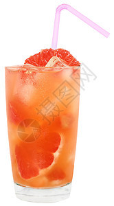 鸡尾酒和切片葡萄油果汁茶点立方体水果饮料柚子吸管西柚补品图片