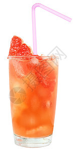 鸡尾酒和切片葡萄油果汁水果吸管饮料西柚茶点柚子补品立方体图片