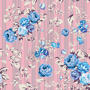 无玫瑰裁缝模式曲线蓝色艺术品插图紫色生长植物花束叶子花瓣图片