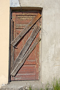 破旧的旧房子关着门背景图片
