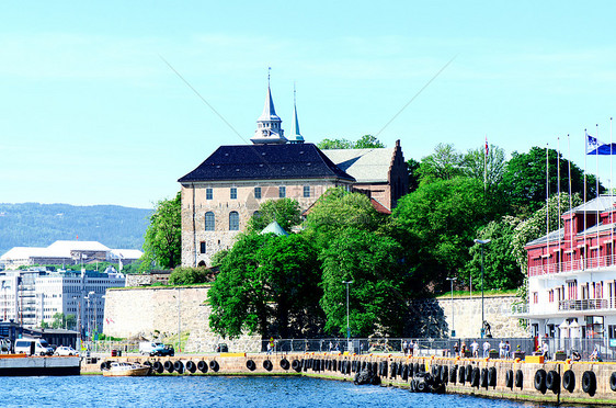 挪威奥斯陆Akershus堡垒的视图图片