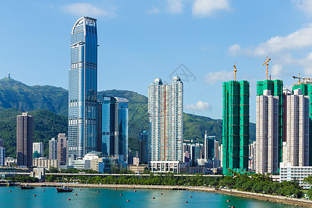 香港市风景住宅天际住房城市公寓市中心房屋海岸居所民众图片