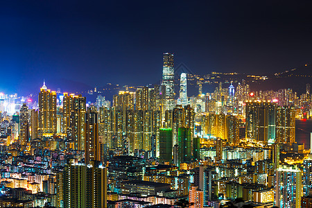 晚上在香港的城市城市鸟瞰图人口民众景观房屋天际建筑住房居所公寓图片