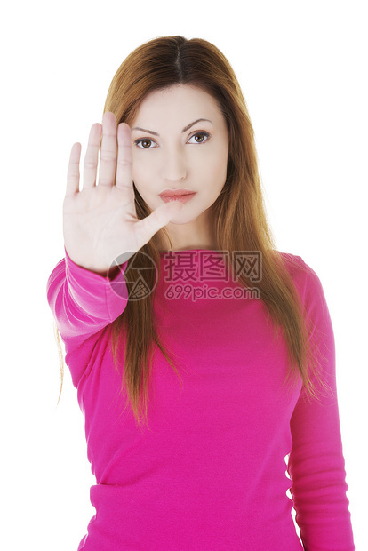 有吸引力的随意妇女展示手牵手的表演学生女性商业女士棕榈警告控制成人禁令情感图片