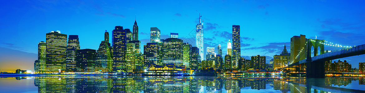 日落时纽约市城市景色全景都市地标旅行金融建筑摩天大楼天际天空景观建筑学图片
