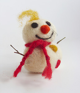 有趣的雪人动物雕塑乐趣手工毛毡装饰品羊毛塑像图片