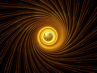 碎形沉积安排黄色旋转漩涡渲染对称涡流几何学光束辐射数学图片