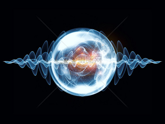 浪潮粒子的魔法理论辐射数学艺术品科学缩影物质量子圆圈几何学图片
