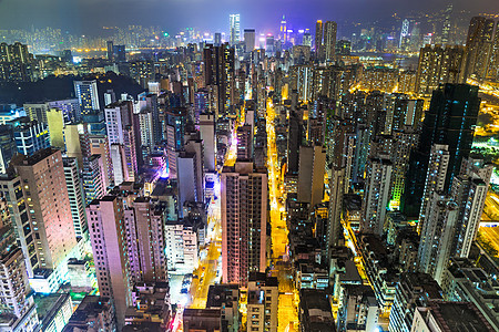 香港晚上的天线住房建筑房屋民众城市人口景观住宅市中心天际图片