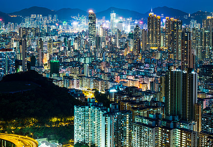 香港市风景城市民众居所建筑住房公寓住宅天际人口鸟瞰图图片