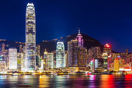 香港晚上的天线办公楼景观公司企业商业地标天际大楼城市摩天大楼图片