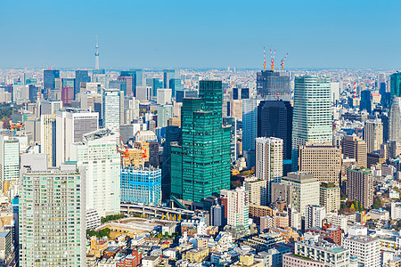 东京市风景天空场景景观建筑鸟瞰图城市建筑学天际蓝色地标图片