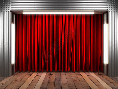 舞台上的红布幕红色娱乐马戏团奖项宣传出版物展览展示天鹅绒奢华图片