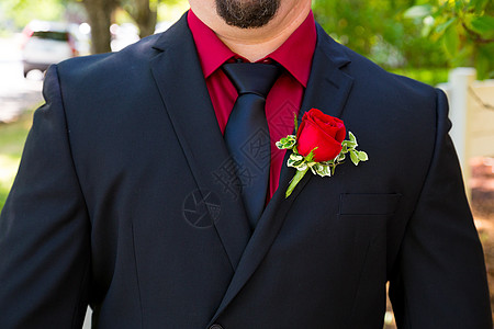 服饰男人婚礼领带燕尾服黑色正装夹克马夫红色套装图片