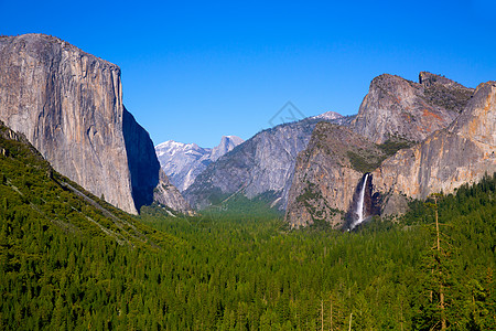 加利福尼亚的和半穹顶公园红杉顶峰编队花岗岩蓝色悬崖世界遗产马尾岩石图片