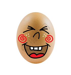 一个鸡蛋蛋壳漫画椭圆形棕色营养乐趣白色情感眼睛绘画图片