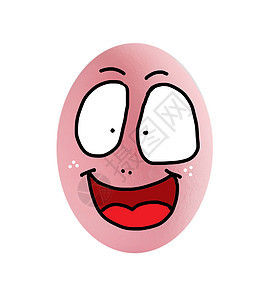 粉红蛋漫画白色棕色眼睛绘画椭圆形营养食物乐趣蛋壳图片