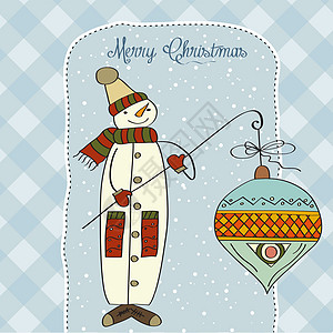 带大圣诞舞会的雪人蓝色下雪幸福快乐卡通片庆典帽子地球天气围巾图片