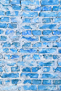 蓝砖墙背景裂缝风化风格黏土宽屏建筑学装饰长方形建筑石工图片