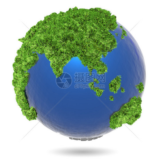 环球全球圆圈环境植被蓝色生物学绿色行星地球回收技术图片