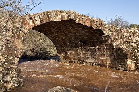 西班牙安达卢西亚Jaen省利纳雷斯皮利亚戈罗曼桥水流流动遗产风景电流自然景观图片