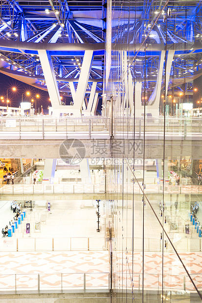 Bangkok机场外部建筑走廊商业反射天花板技术民众中心办公室地面图片