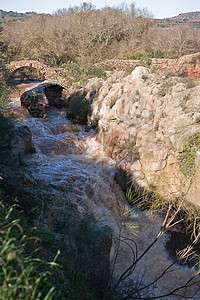 西班牙安达卢西亚Jaen省利纳雷斯皮利亚戈罗曼桥风景遗产电流自然景观流动水流图片