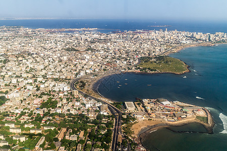 达喀尔空中观察场景街道建筑城市旅游景观海洋海岸房屋建筑学图片