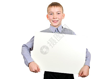 白板男孩快乐男性青春期路标卡片瞳孔小伙子动机空白孩子图片