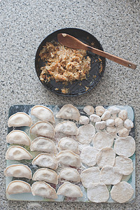 原料及其填料饺子营养餐厅午餐美食厨房小吃食物面团烹饪图片