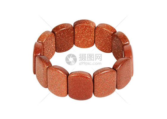 白色背景的Bracelet双jouterie 孤立配饰珠宝皮革首饰奢华宝石魅力礼物展示配件图片