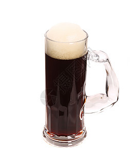 高大的啤酒杯与泡沫庆典酒精白色饮料气泡金子酒吧琥珀色啤酒派对图片