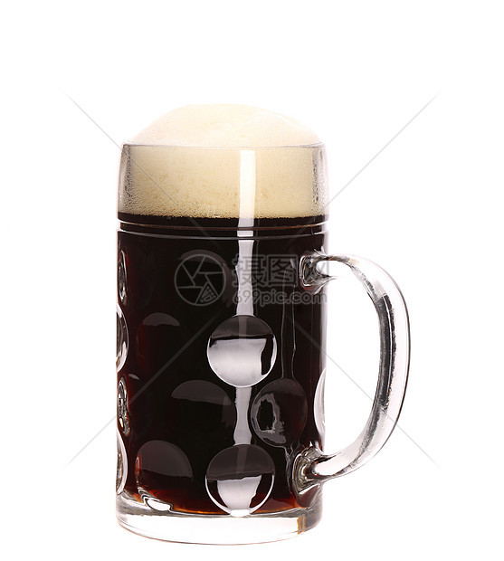 高大的棕色啤酒杯 与泡沫食物琥珀色饮料金子庆典液体酿造黄色酒精啤酒图片