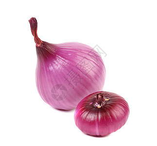 特写两个红洋葱水果收成食物红色白色团体蔬菜紫色球茎香料图片