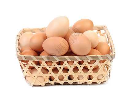 鸡蛋篮中的鸡蛋柳条棕色庆典蛋壳乳制品稻草食物团体生产篮子图片