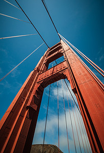旧金山金门桥大桥支柱图片