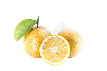 甜橙子橙子白色食物工作室黄色绿色果汁美食热带叶子图片
